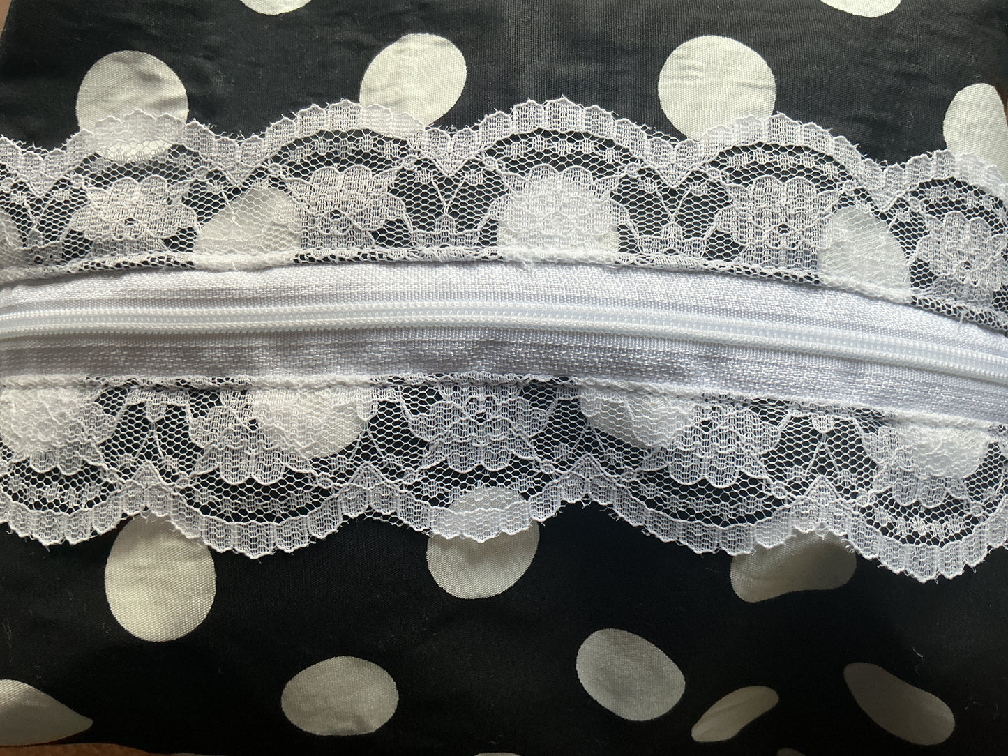 Black/White Polka Dot Makeup Bag