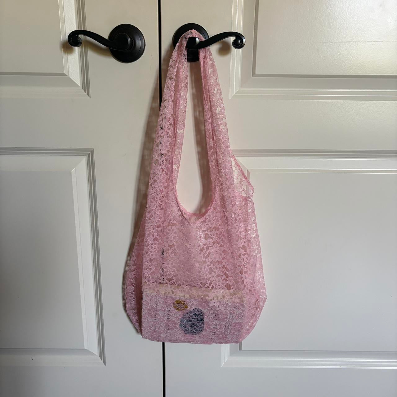 Pink Lace Tote Bag