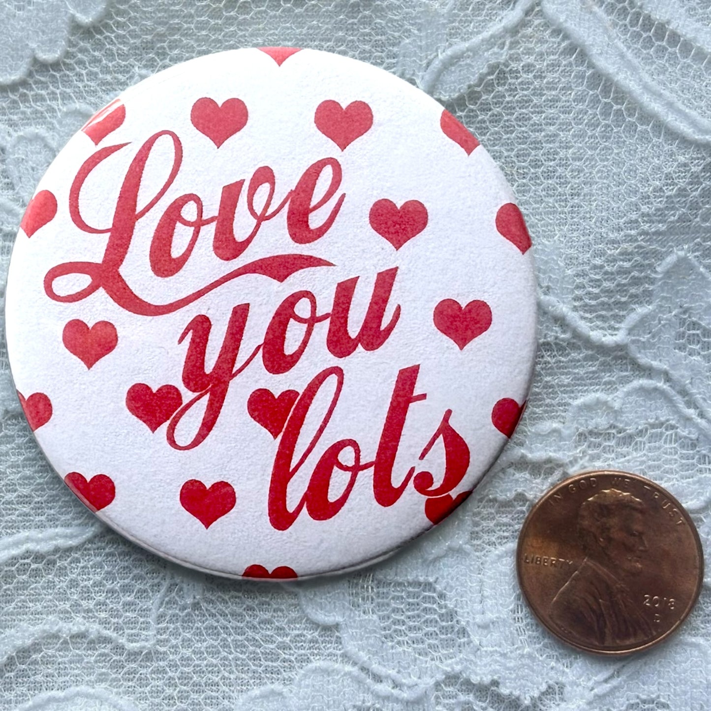 Love You Lots Hearts Button