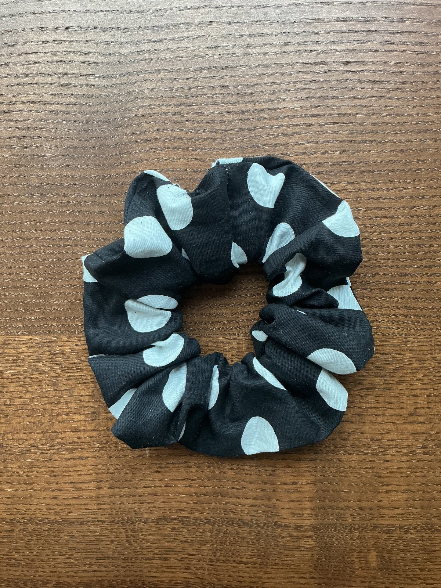 Black/White Polka Dot Scrunchie