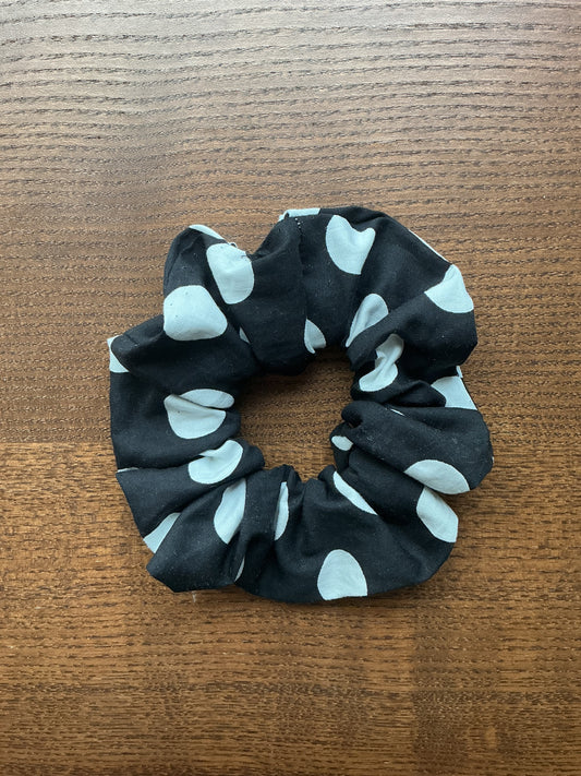 Black/White Polka Dot Scrunchie