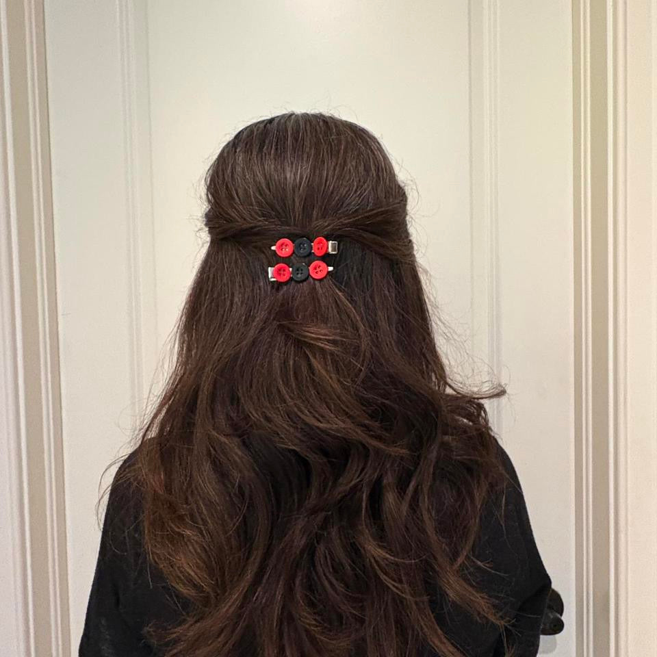 Ladybug Button Hair Clips
