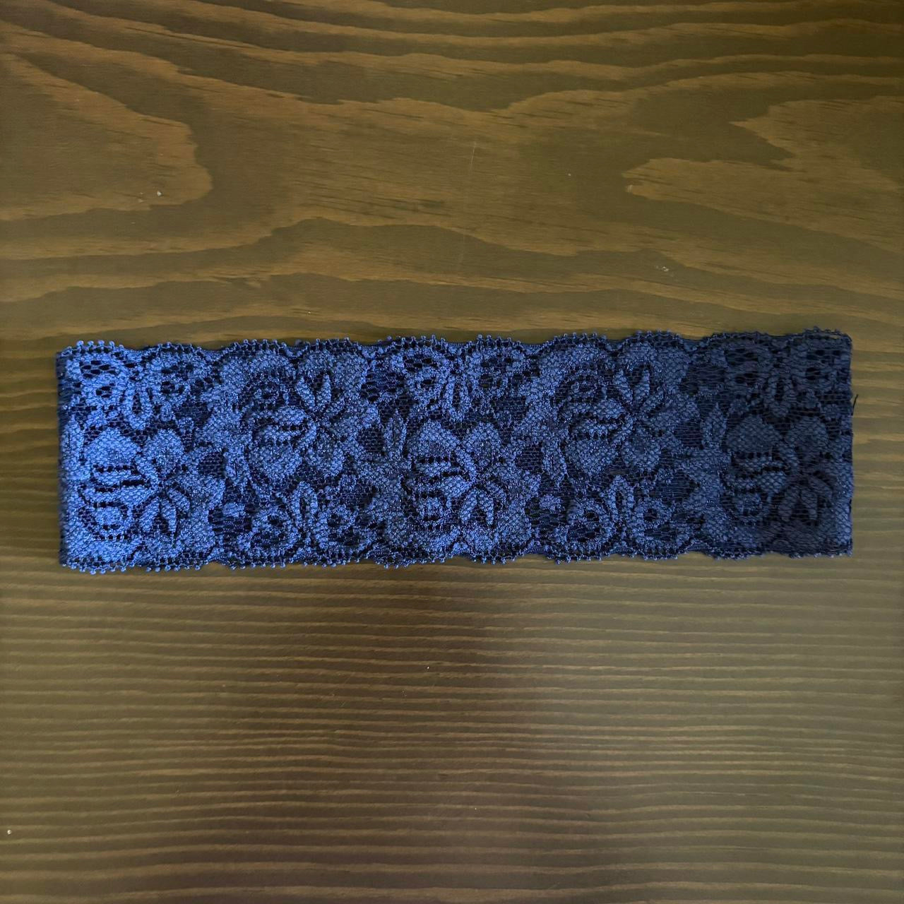 Navy Lace Headband