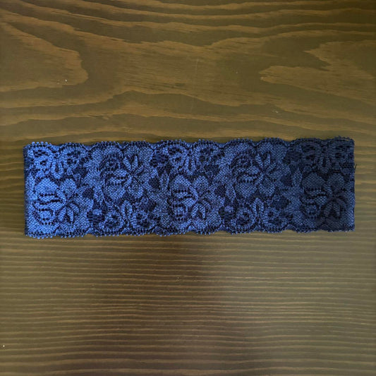 Navy Lace Headband