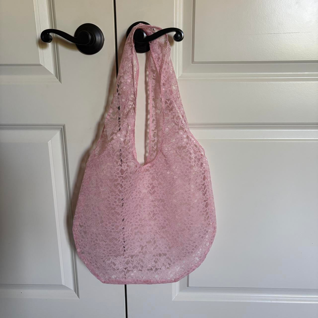 Pink Lace Tote Bag