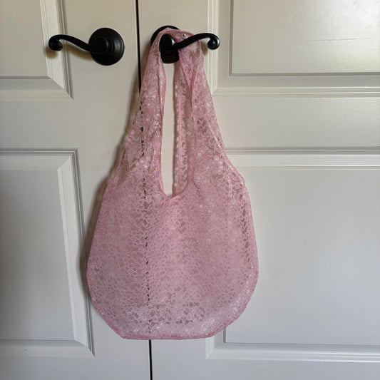 Pink Lace Tote Bag