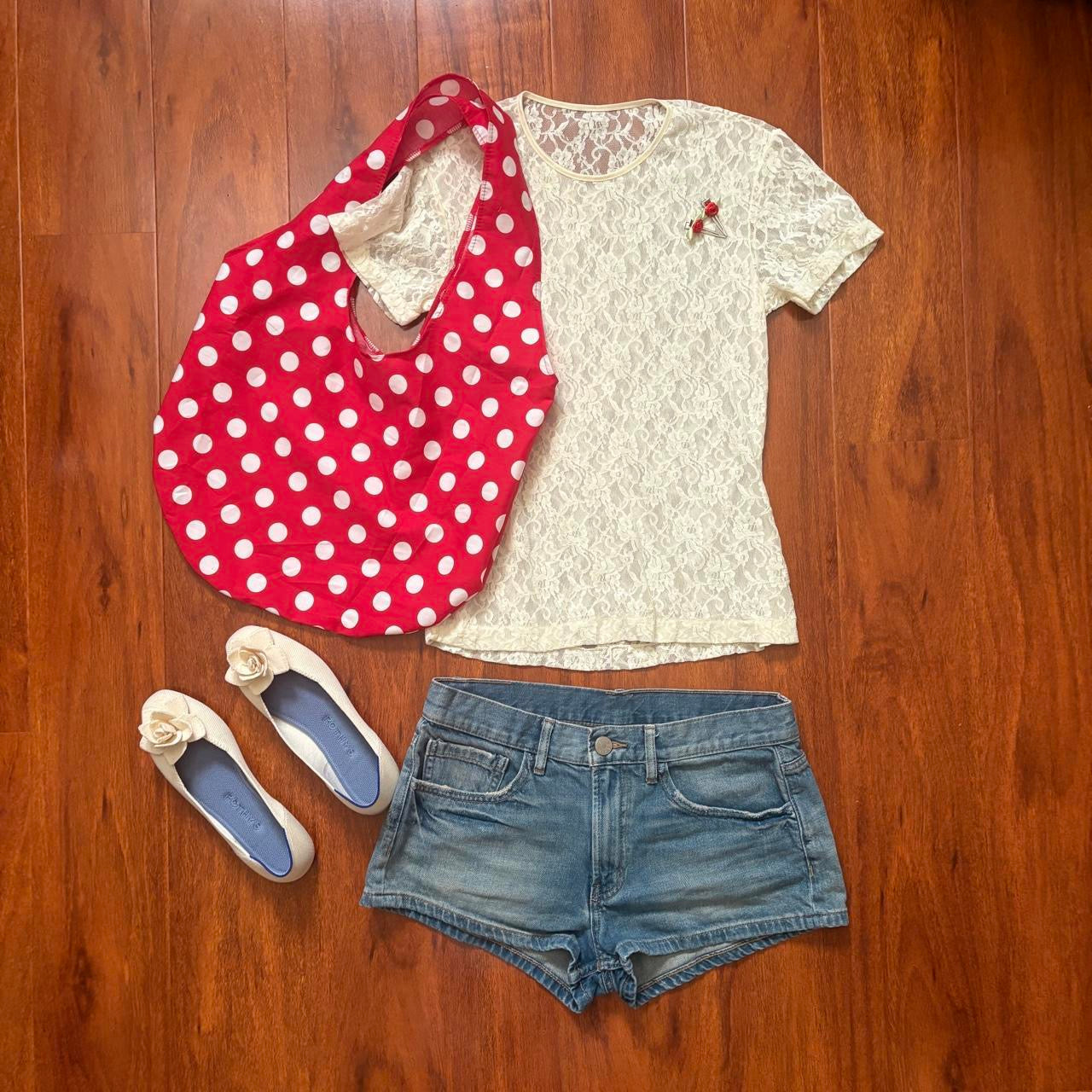 Red & White Polka Dot Tote Bag