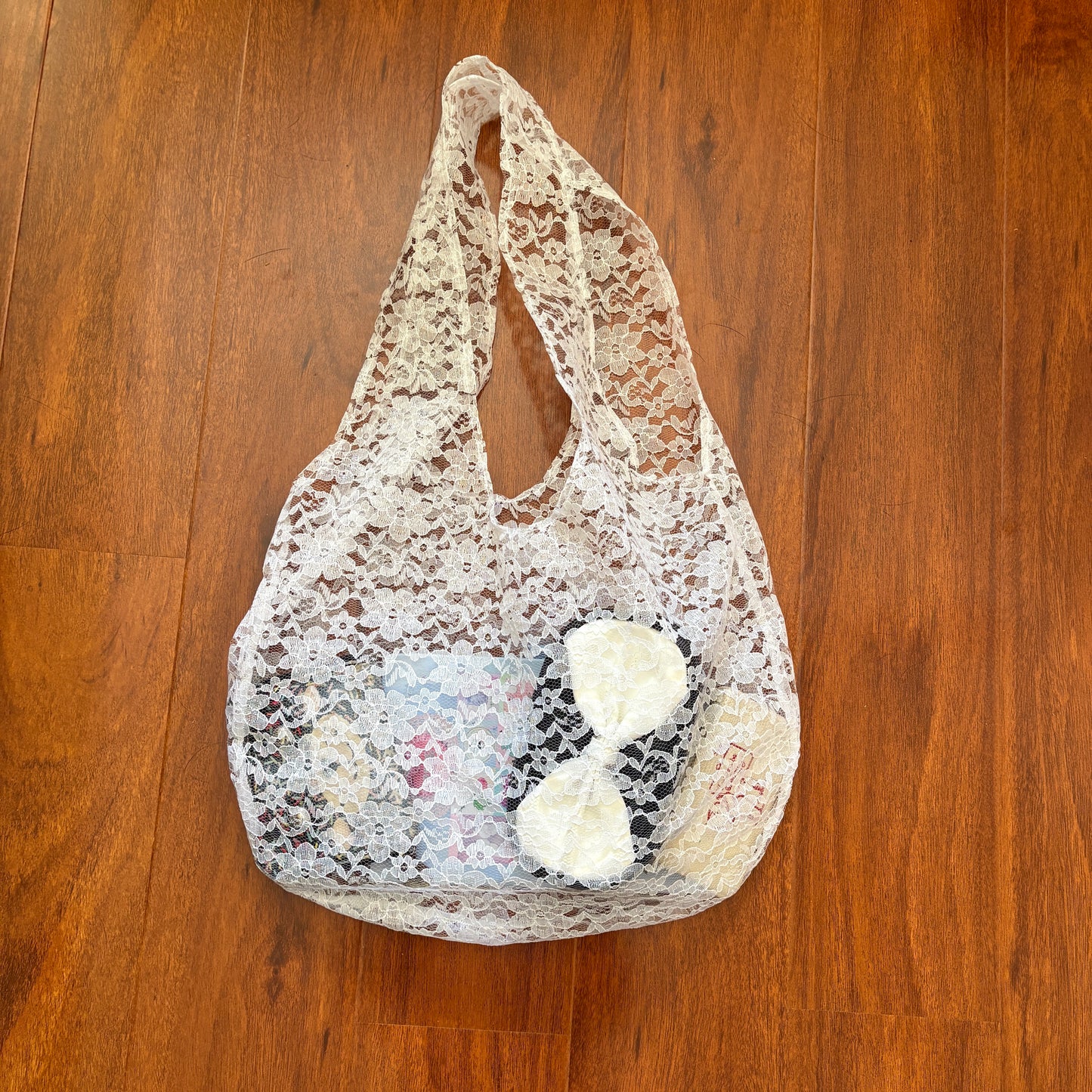 White Lace Tote Bag