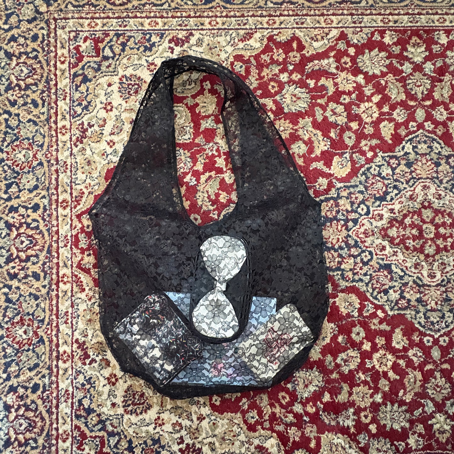 Black Lace Tote Bag