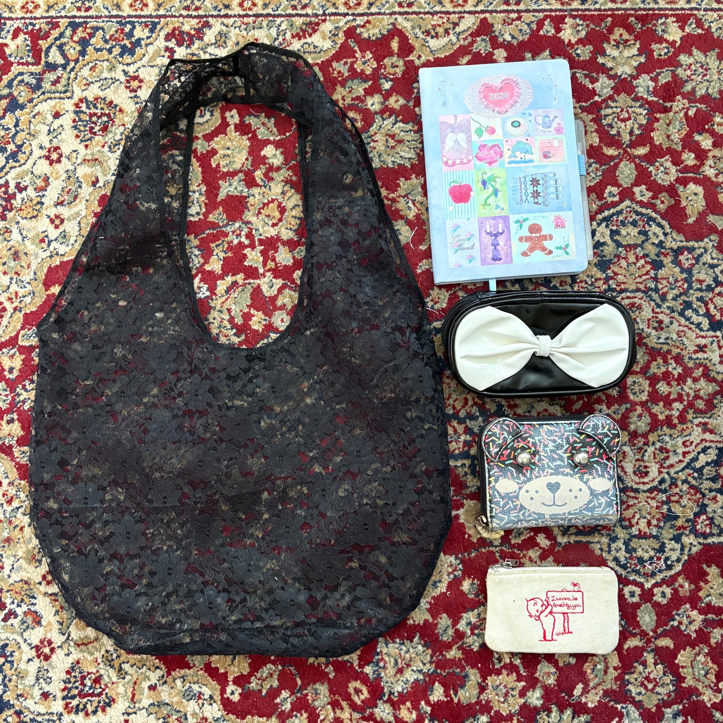 Black Lace Tote Bag