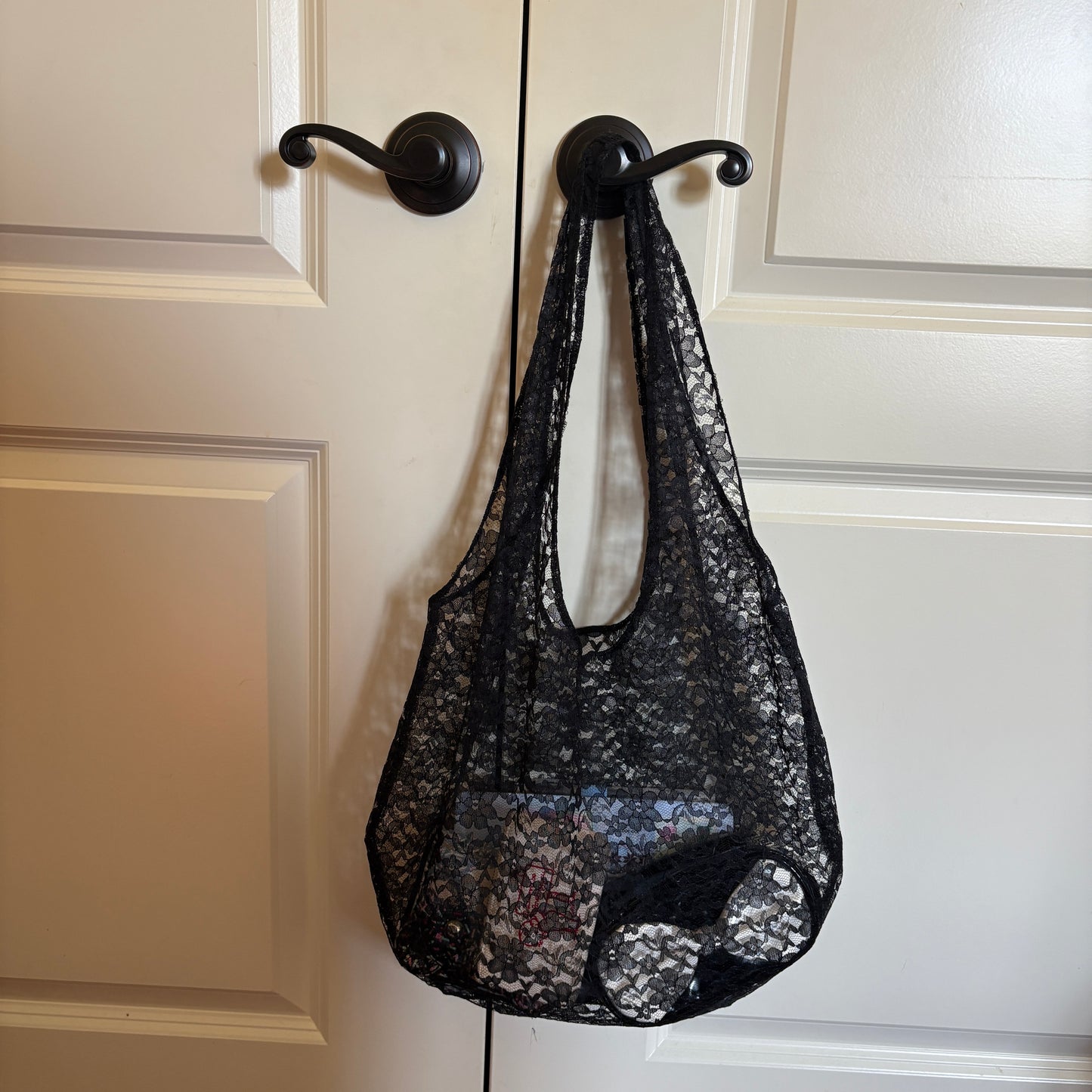 Black Lace Tote Bag